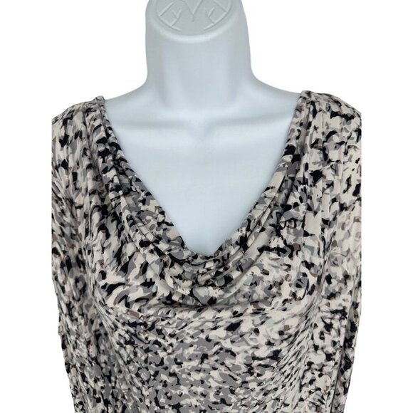 CAbi #734 Lara Drape Neckline Animal Print Ruched Sleeveless Tunic Size L - Picture 2 of 10